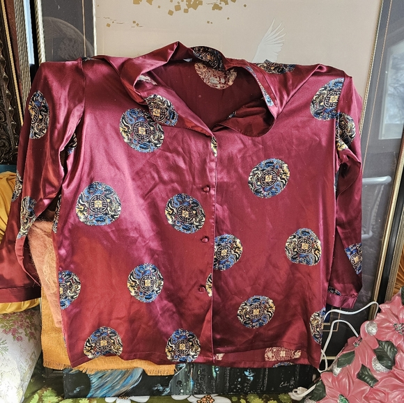 Vintage Silk Pajamas - Picture 2 of 10